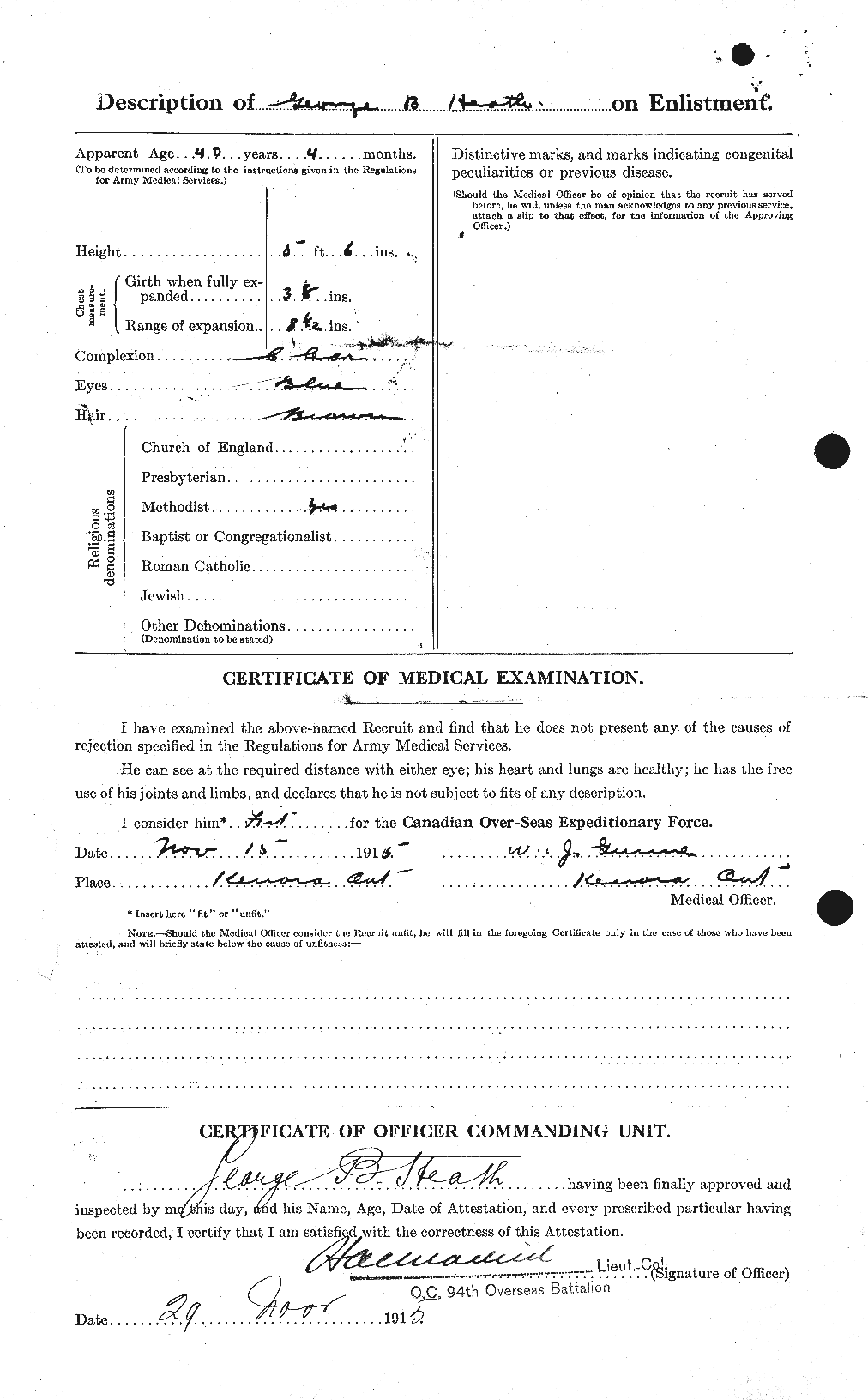Dossiers du Personnel de la Première Guerre mondiale - CEC 386251b