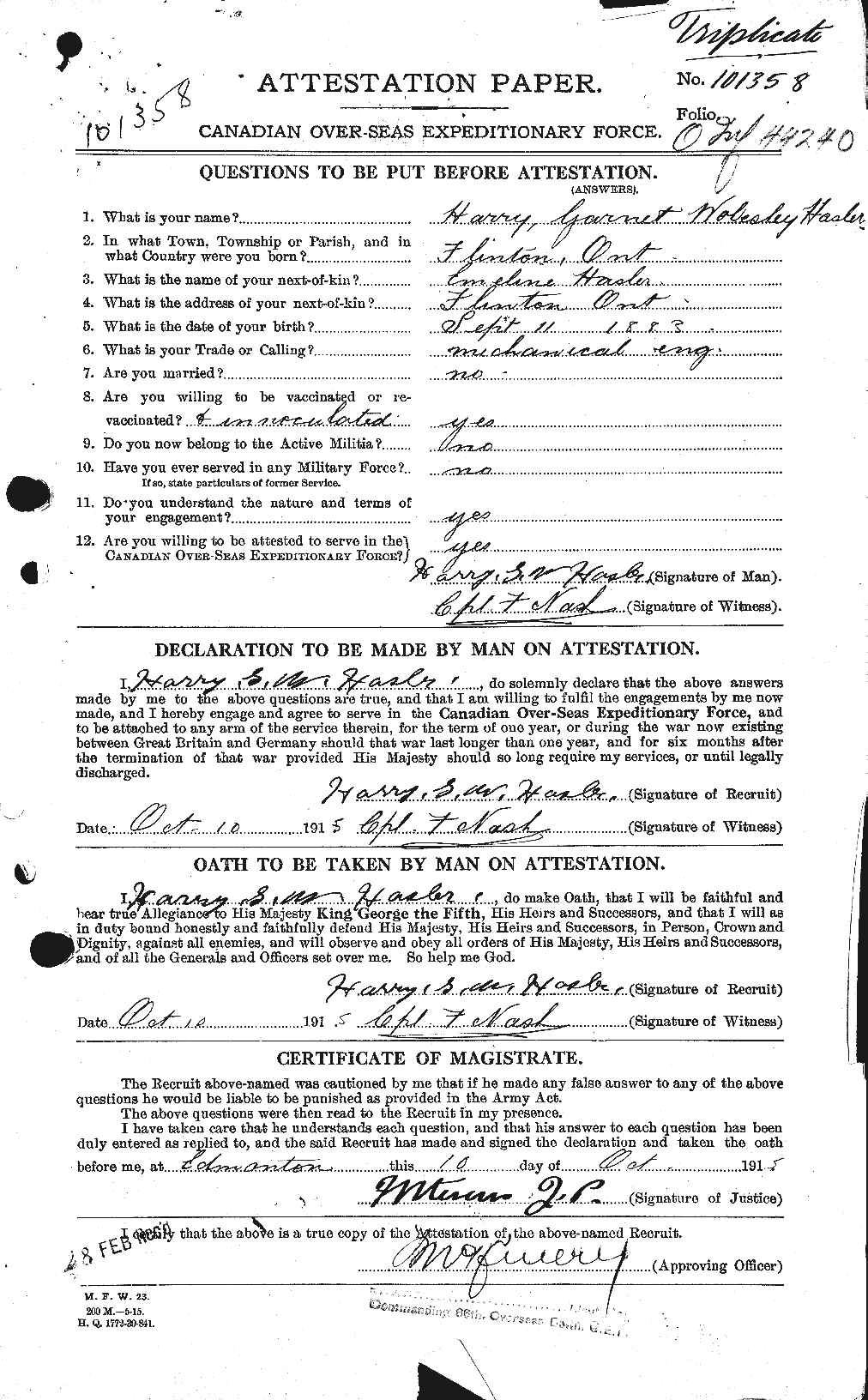 Personnel Records of the First World War - CEF 386897a