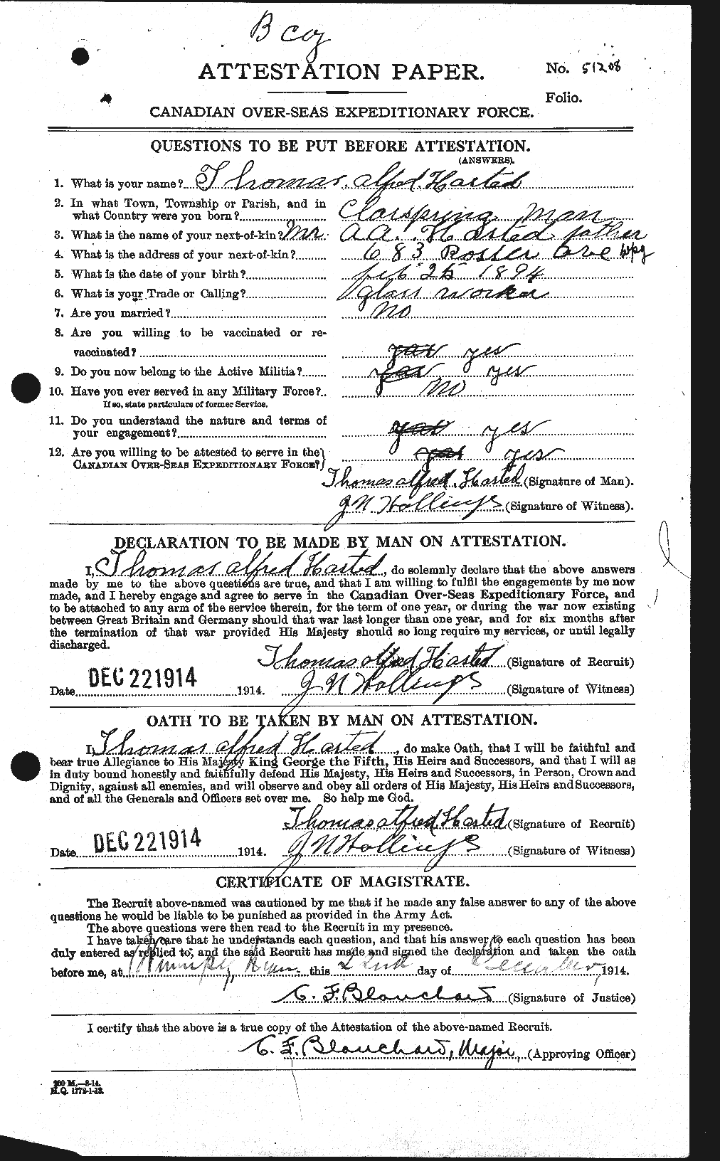 Personnel Records of the First World War - CEF 387003a