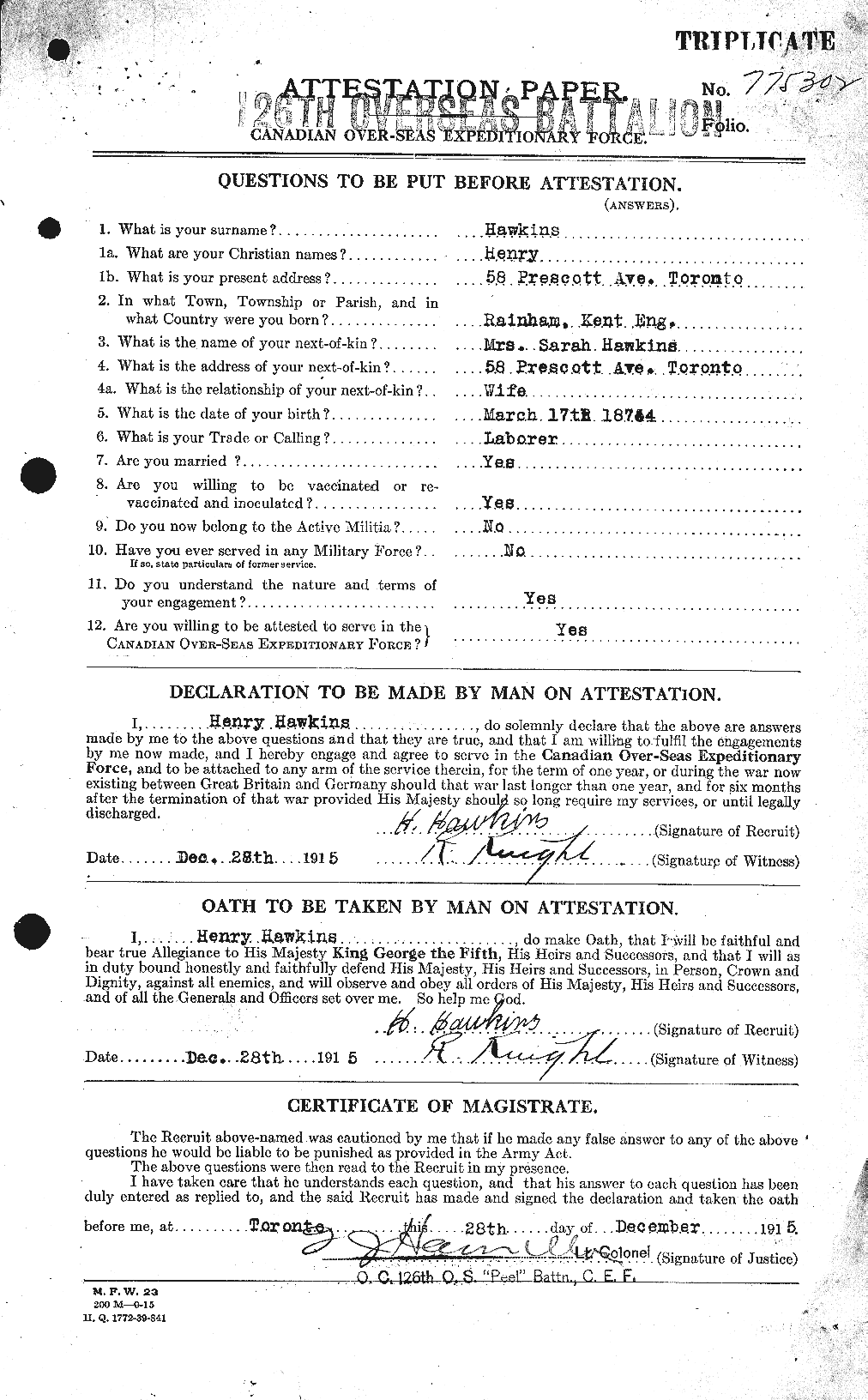 Personnel Records of the First World War - CEF 387143a