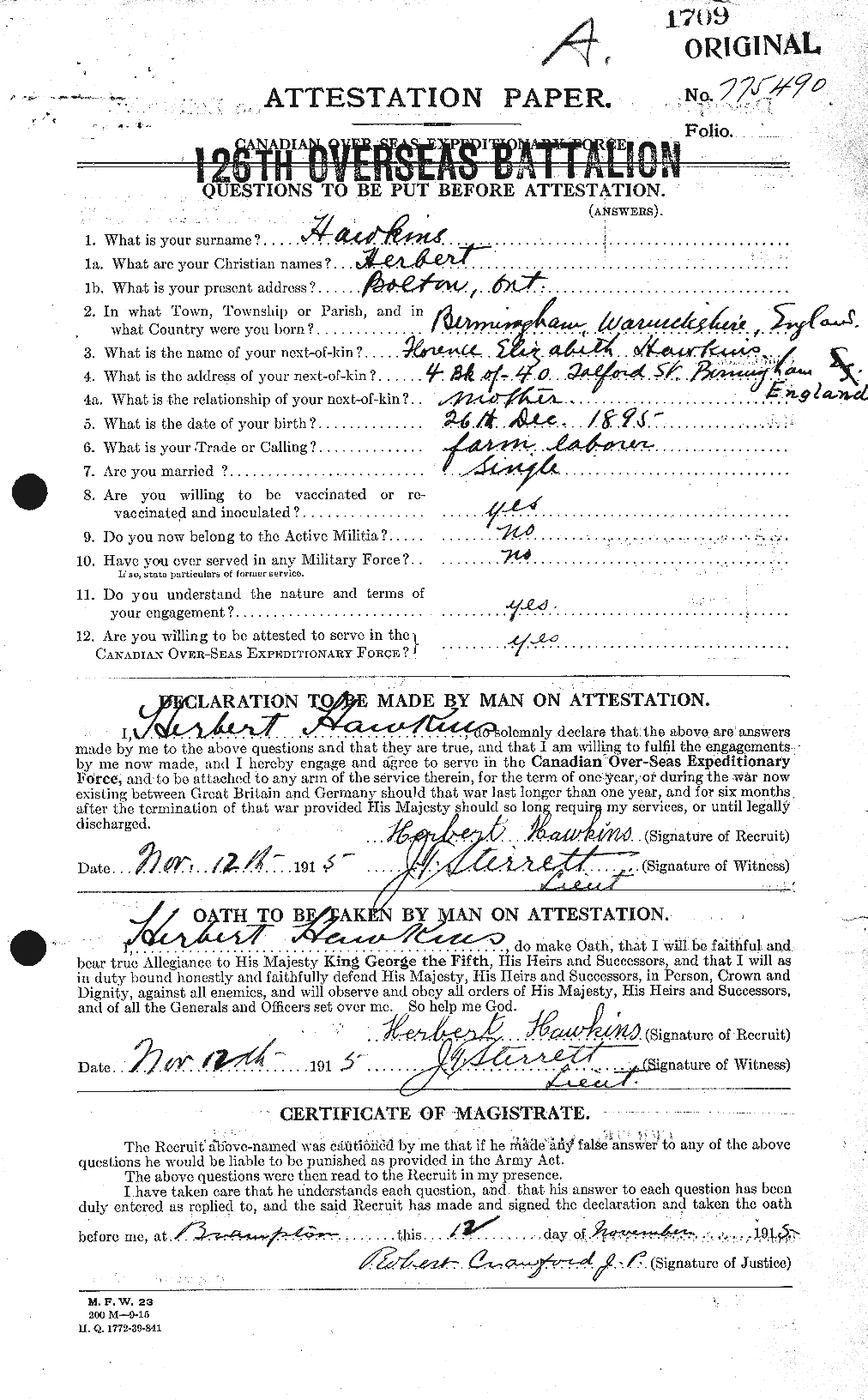 Personnel Records of the First World War - CEF 387149a