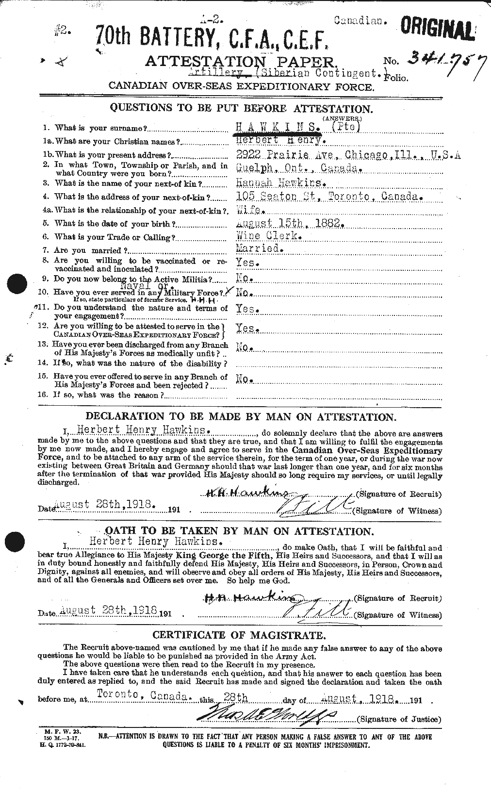 Personnel Records of the First World War - CEF 387153a
