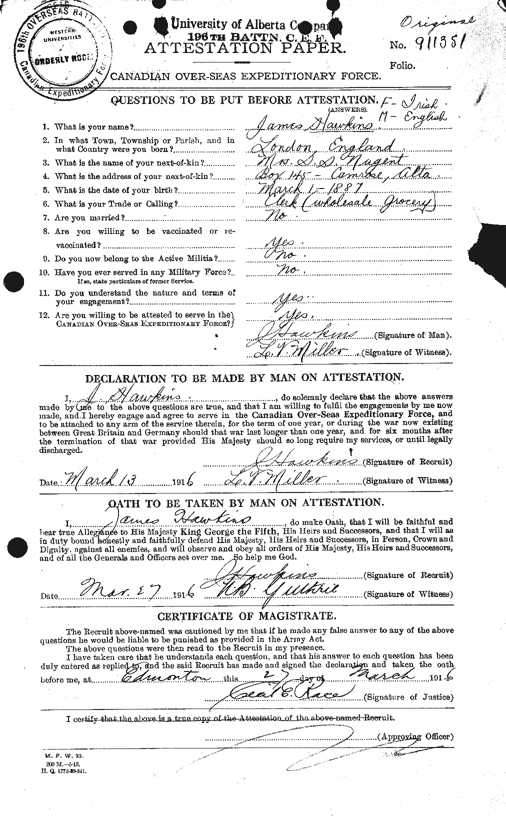 Personnel Records of the First World War - CEF 387161a