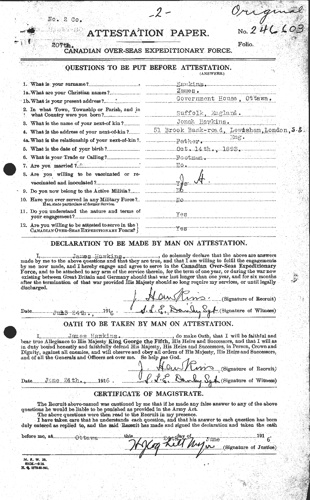 Personnel Records of the First World War - CEF 387166a
