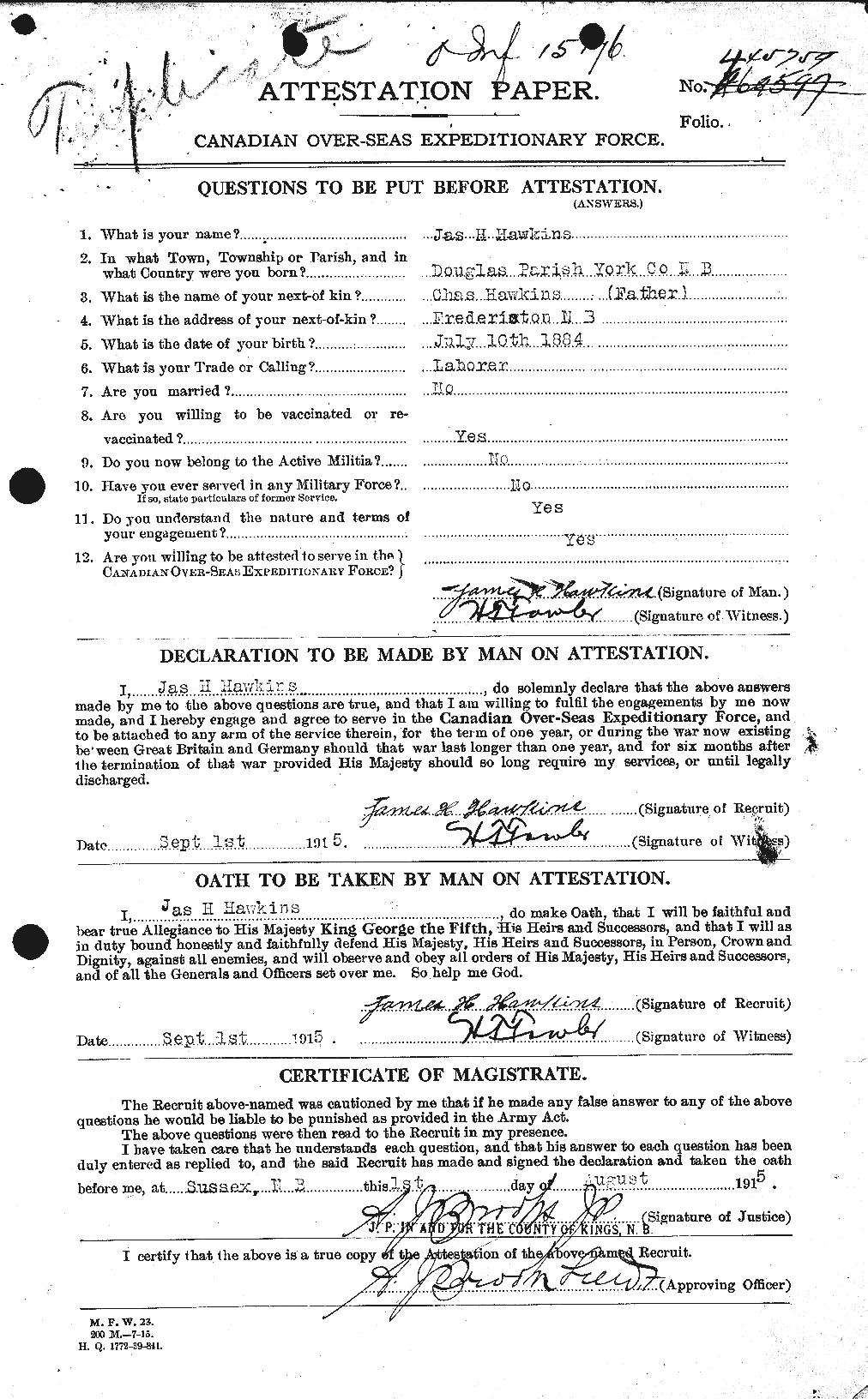 Personnel Records of the First World War - CEF 387175a