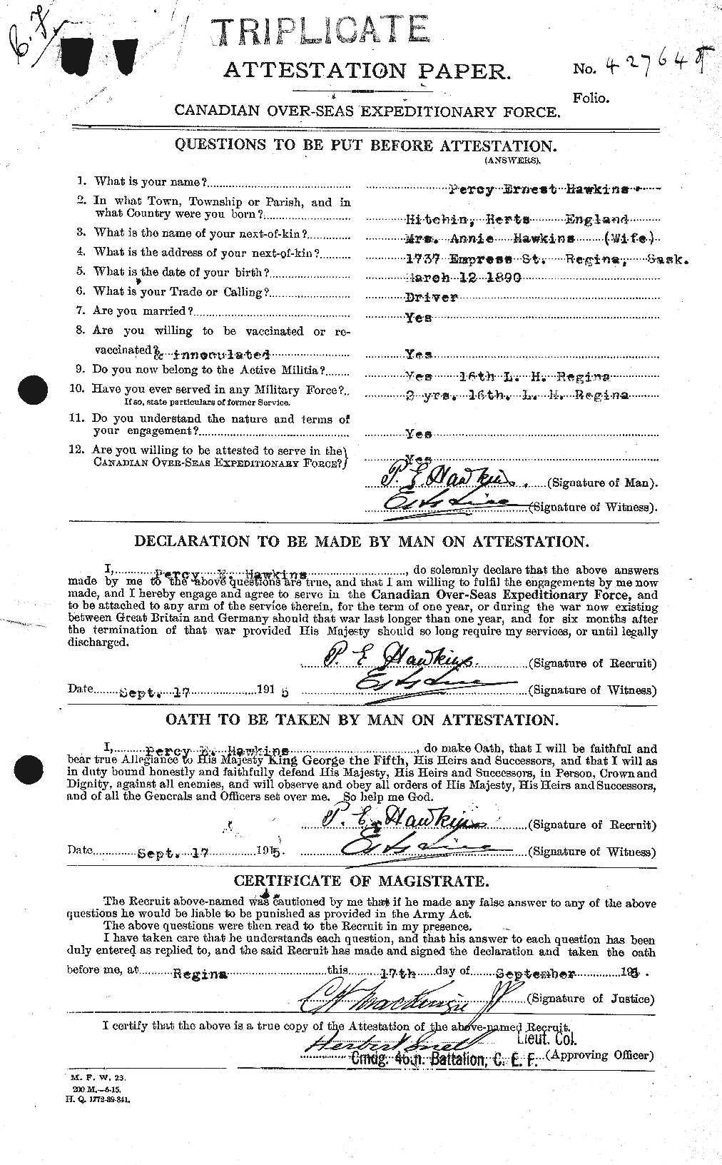Personnel Records of the First World War - CEF 387216a