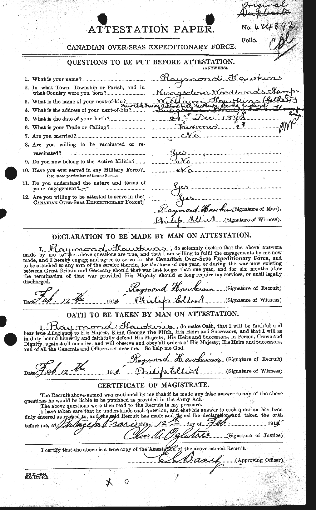 Personnel Records of the First World War - CEF 387223a