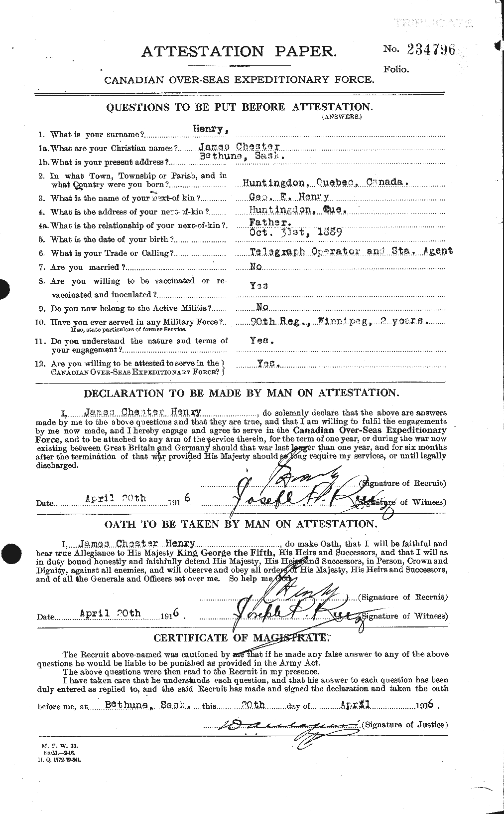 Personnel Records of the First World War - CEF 387594a