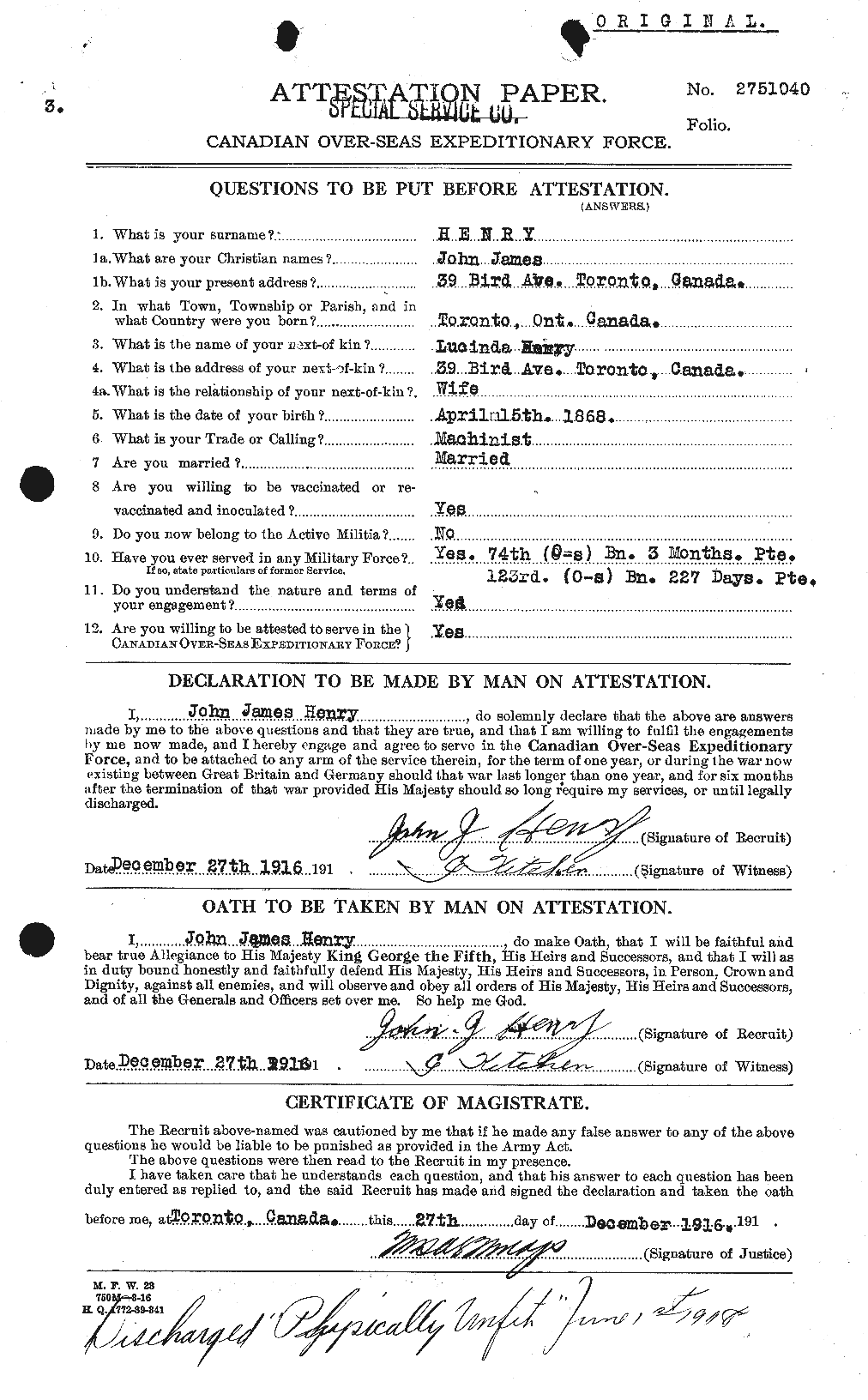 Personnel Records of the First World War - CEF 387623a