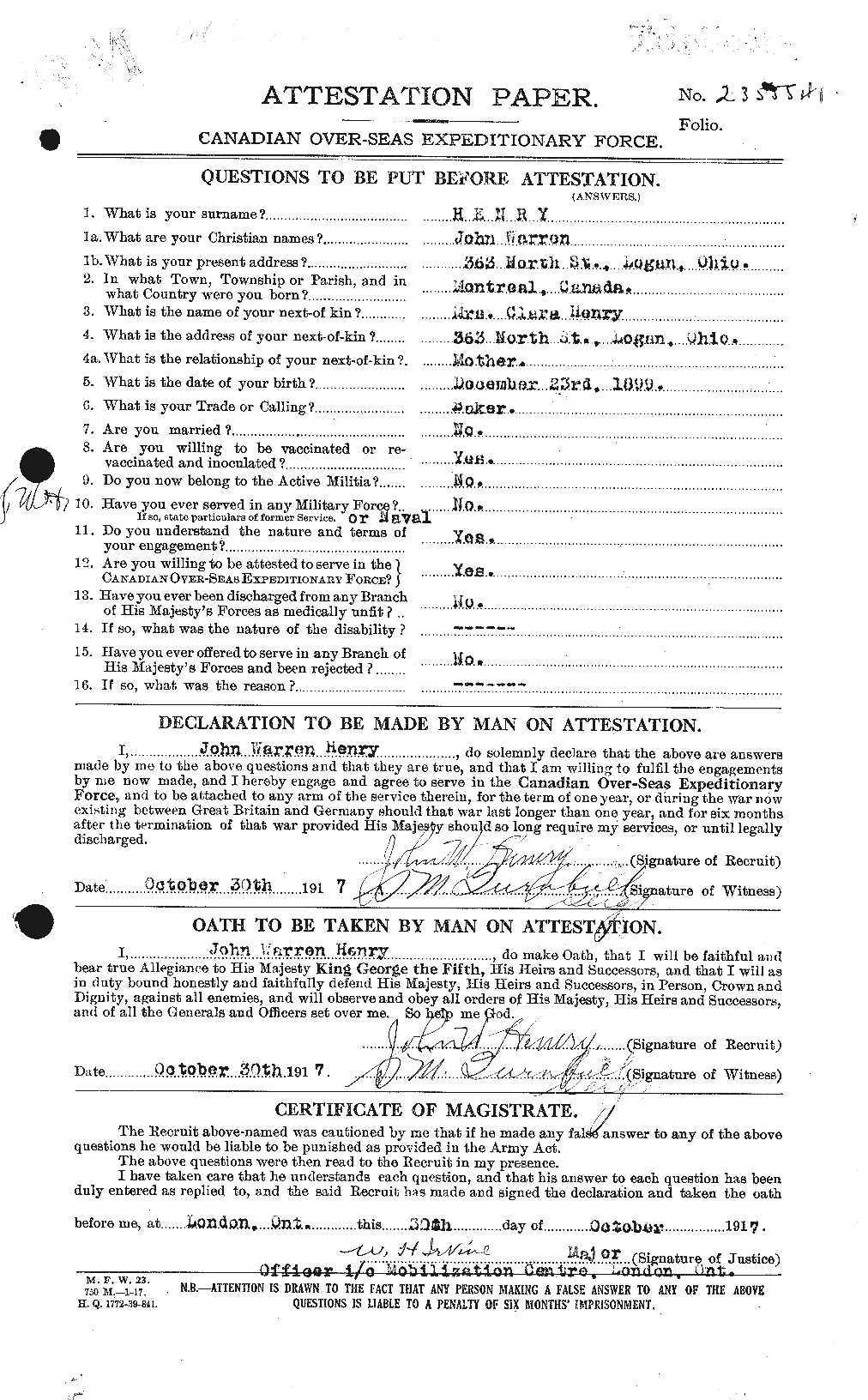 Personnel Records of the First World War - CEF 387638a