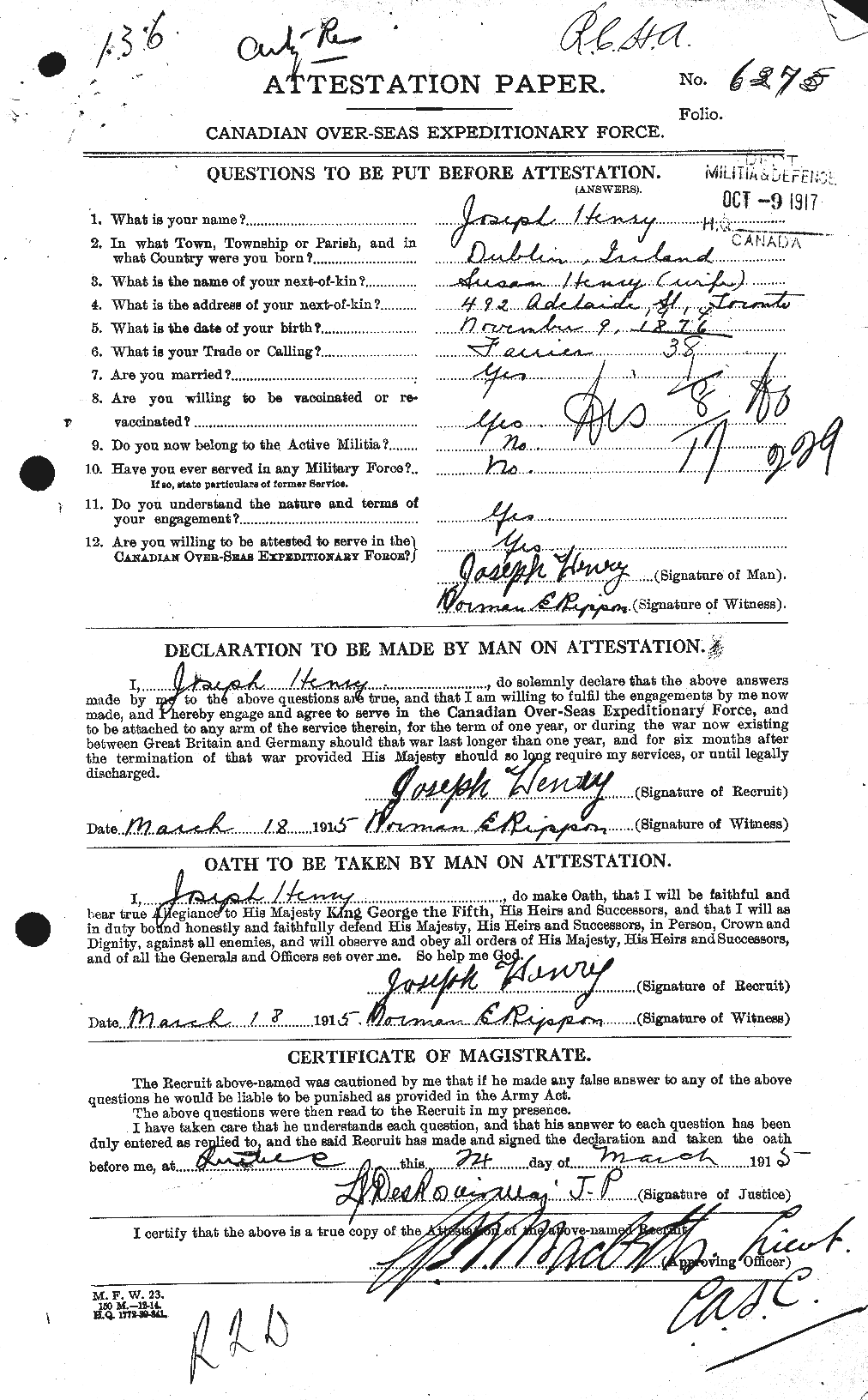 Personnel Records of the First World War - CEF 387643a