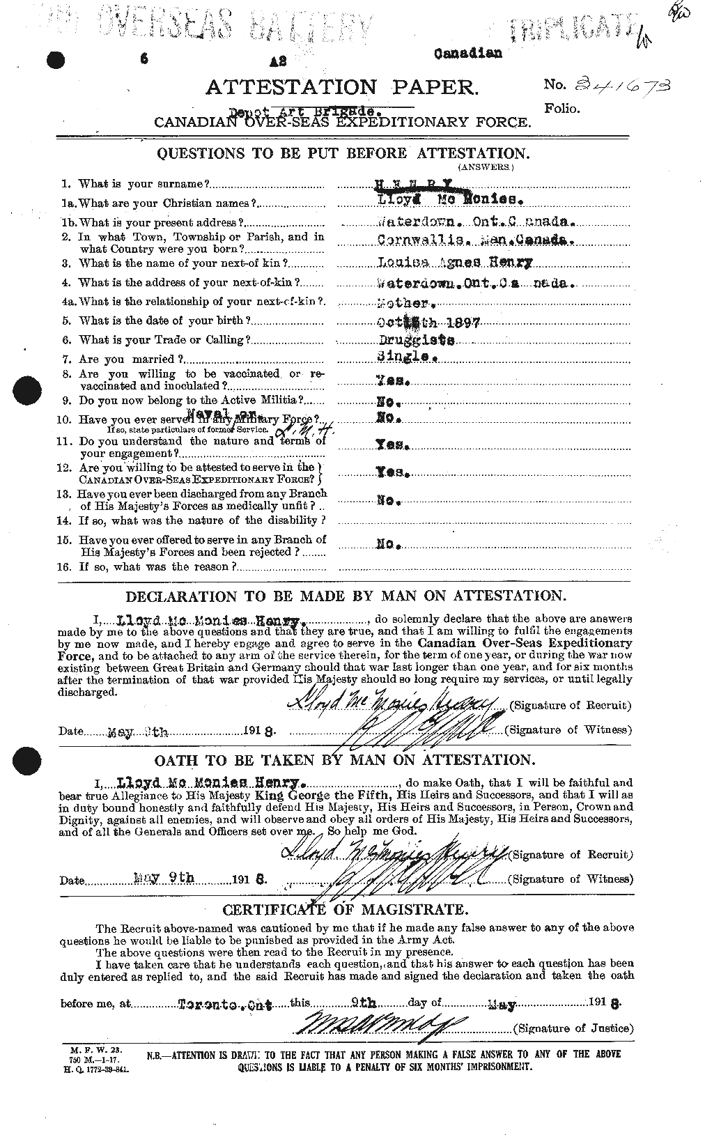 Personnel Records of the First World War - CEF 387657a