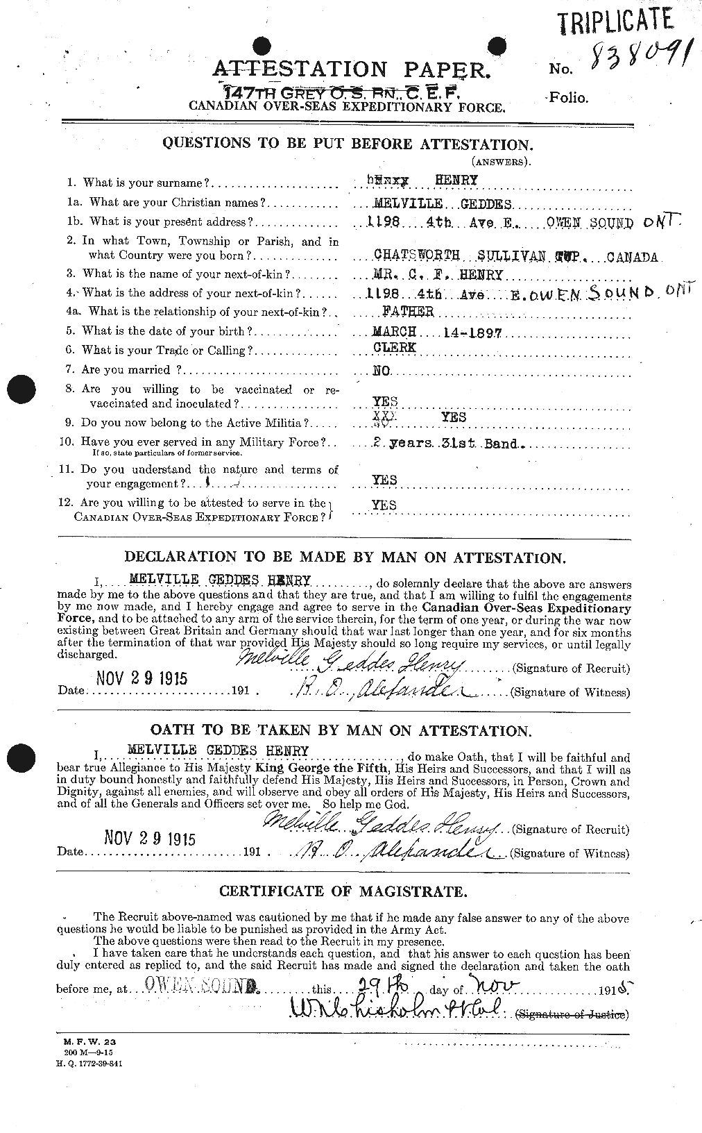Personnel Records of the First World War - CEF 387665a