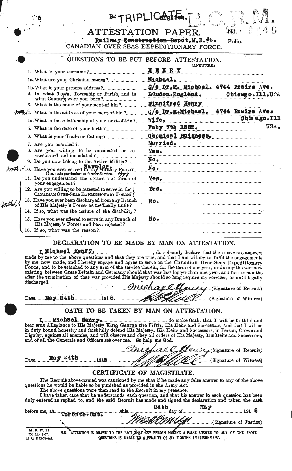 Personnel Records of the First World War - CEF 387667a