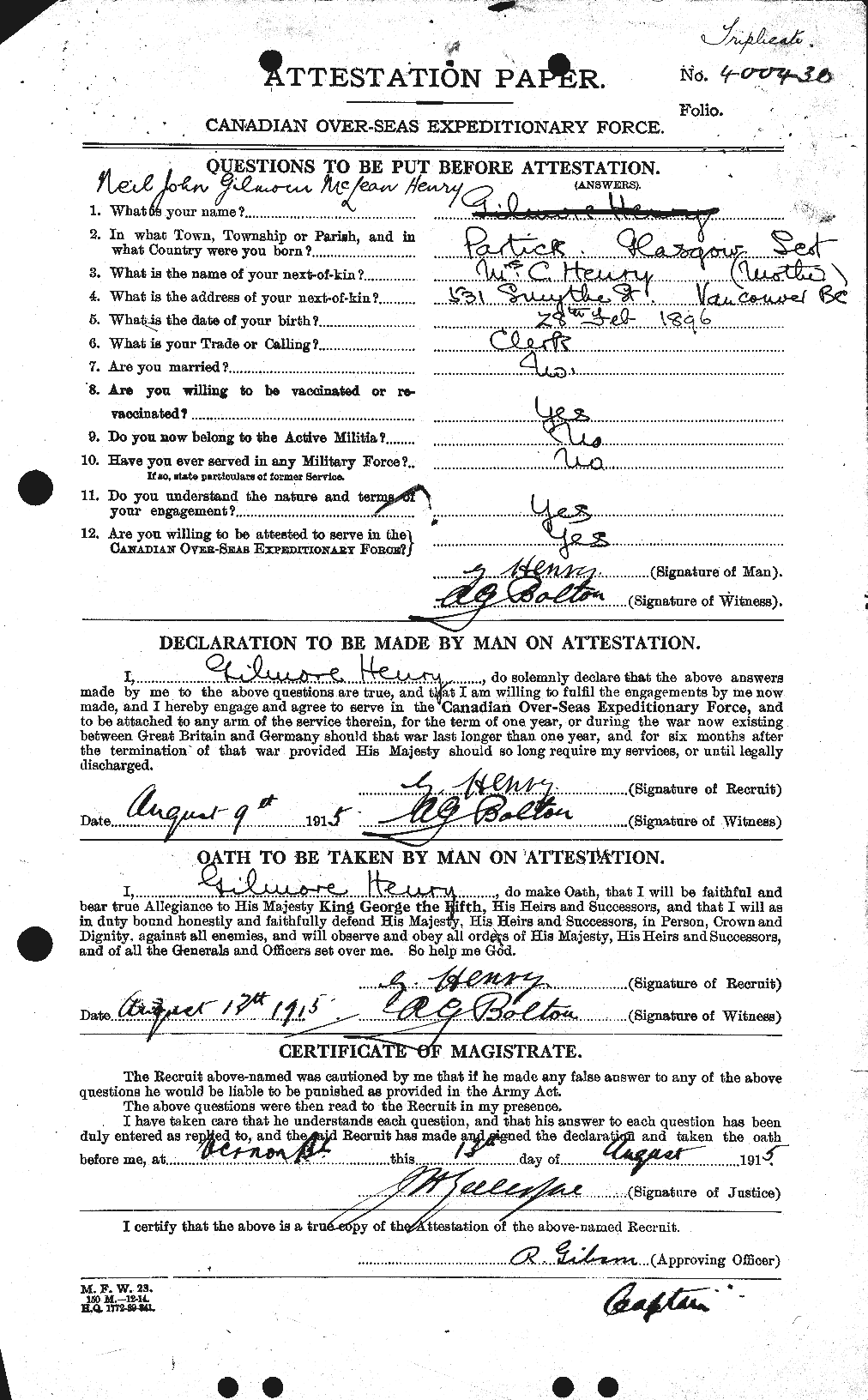Personnel Records of the First World War - CEF 387671a