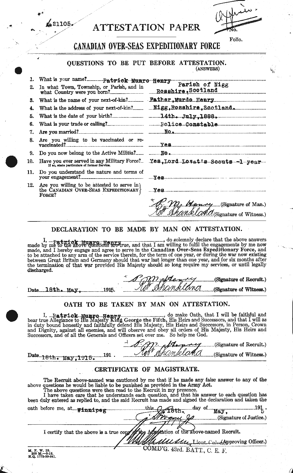 Personnel Records of the First World War - CEF 387679a