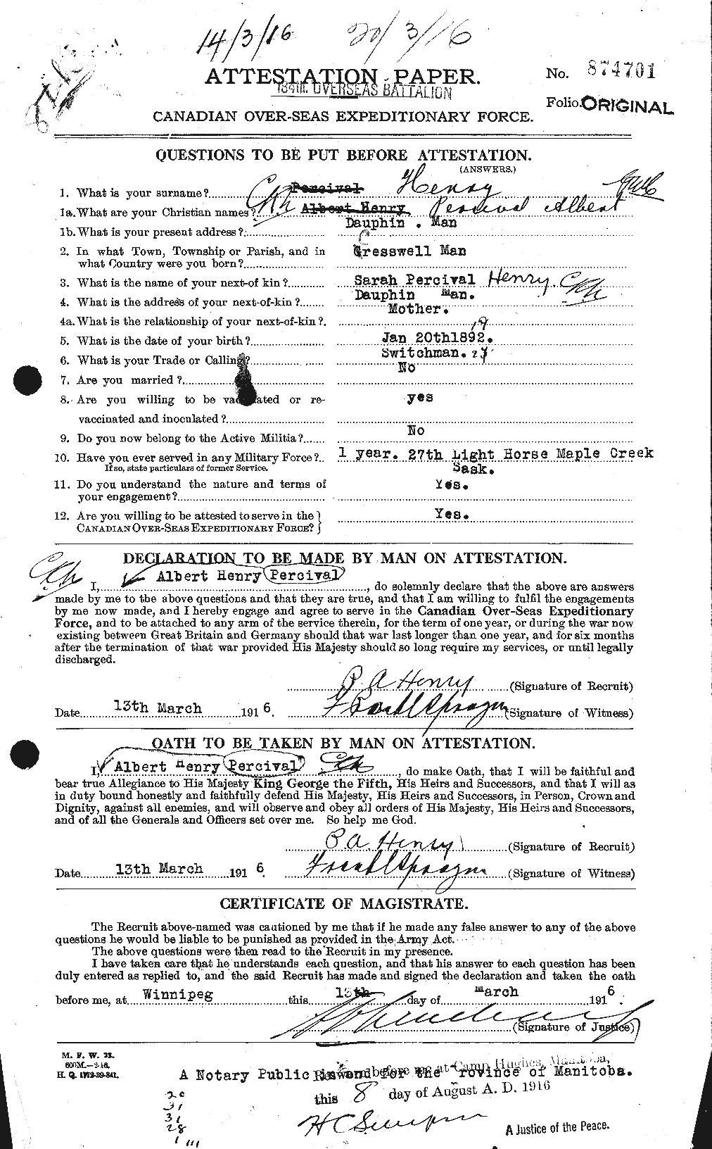 Personnel Records of the First World War - CEF 387683a