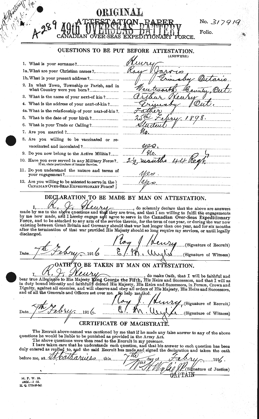 Personnel Records of the First World War - CEF 387721a