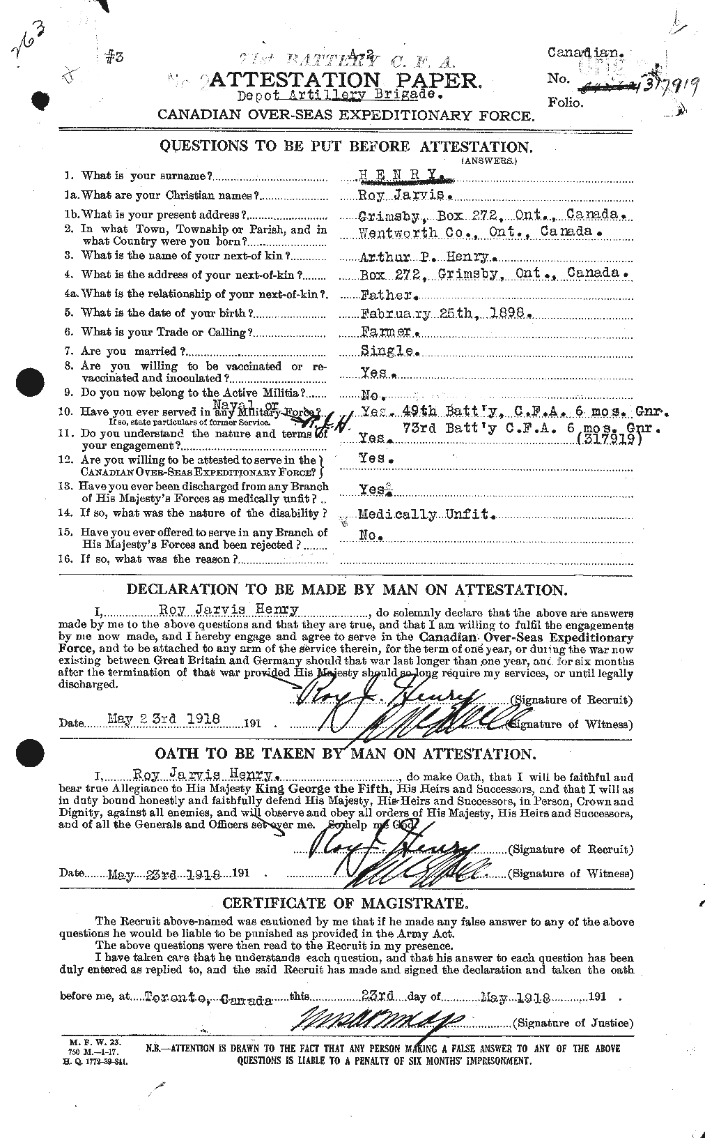 Personnel Records of the First World War - CEF 387722a