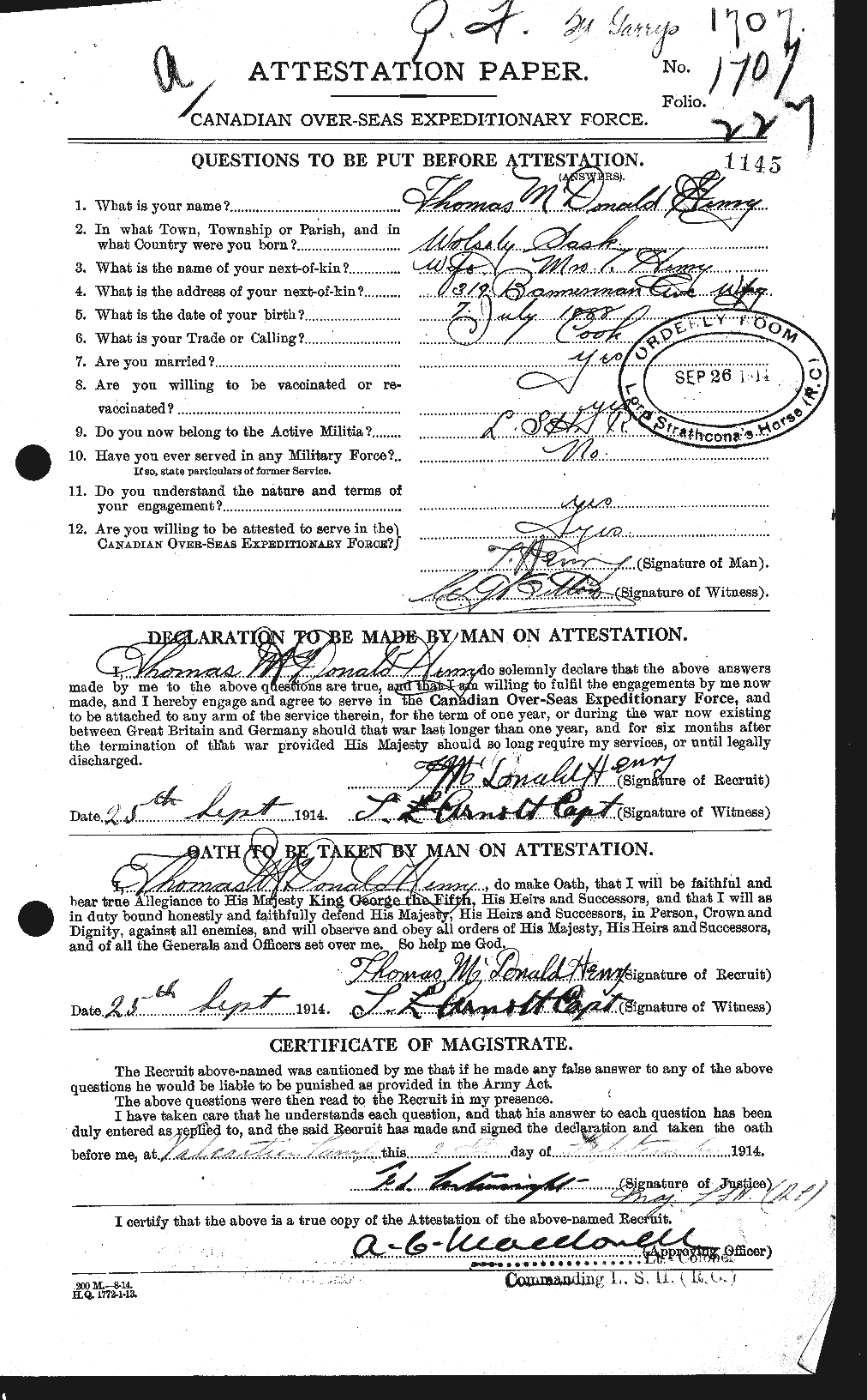 Personnel Records of the First World War - CEF 387739a