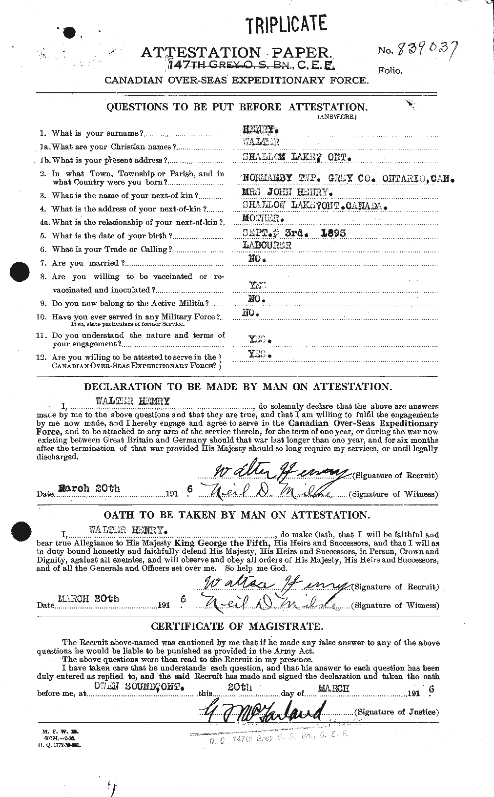 Personnel Records of the First World War - CEF 387751a