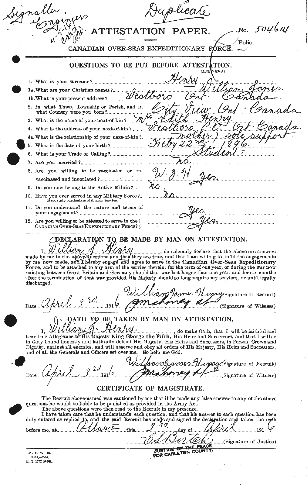 Personnel Records of the First World War - CEF 387779a