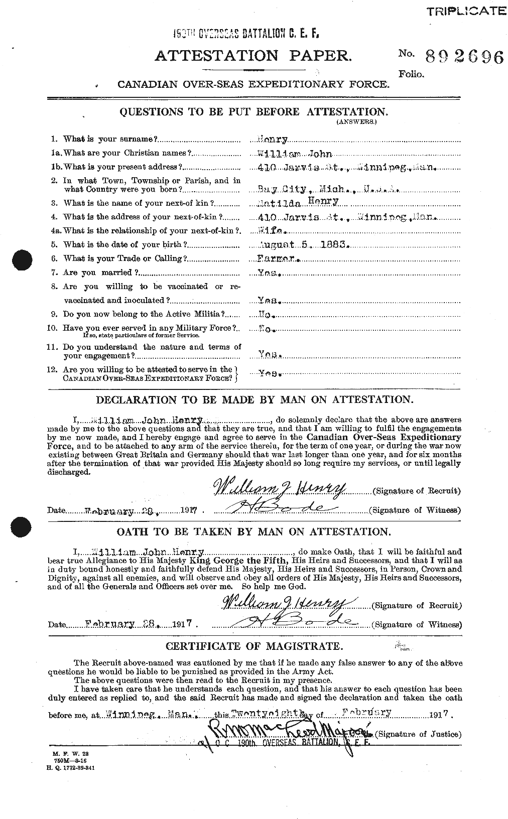 Personnel Records of the First World War - CEF 387783a