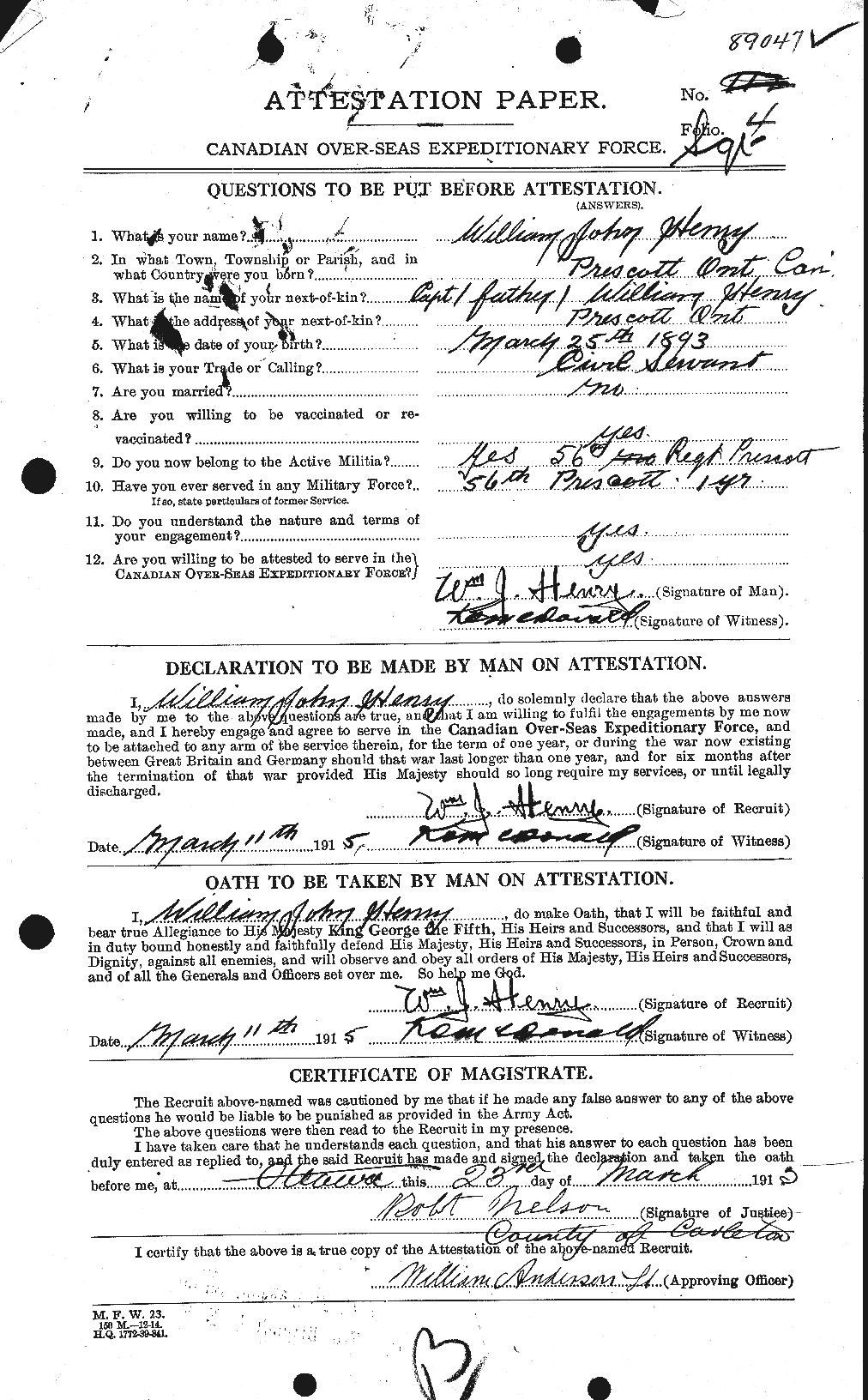 Personnel Records of the First World War - CEF 387786a