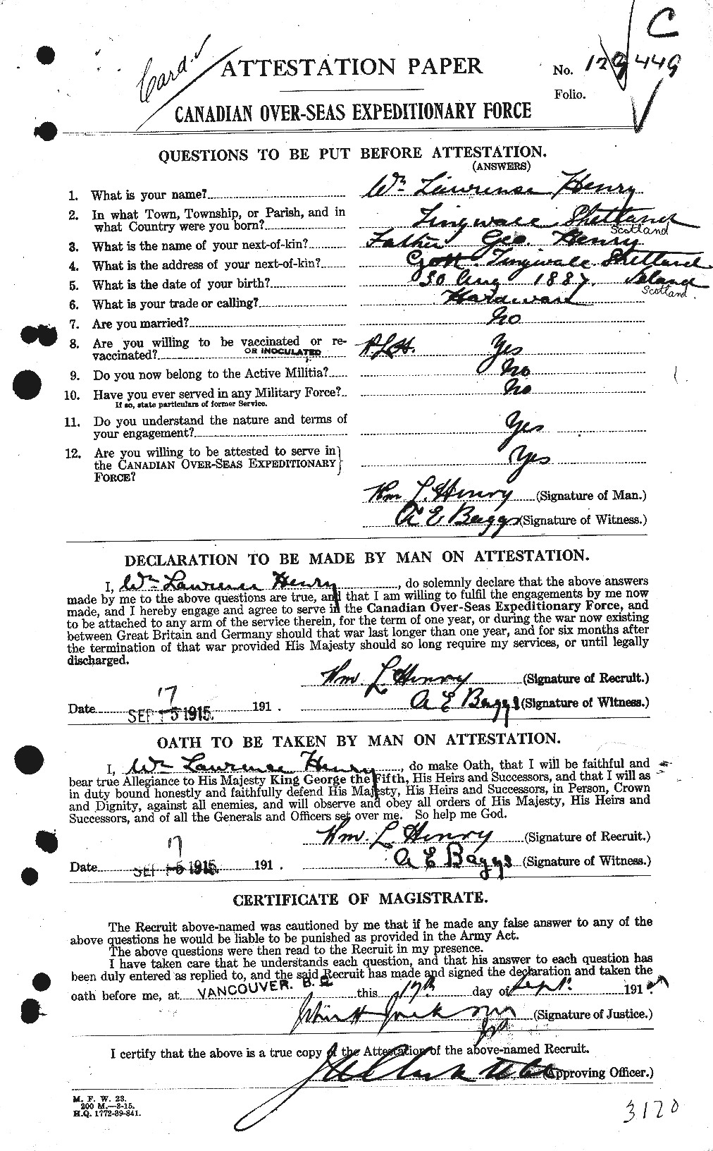 Personnel Records of the First World War - CEF 387789a