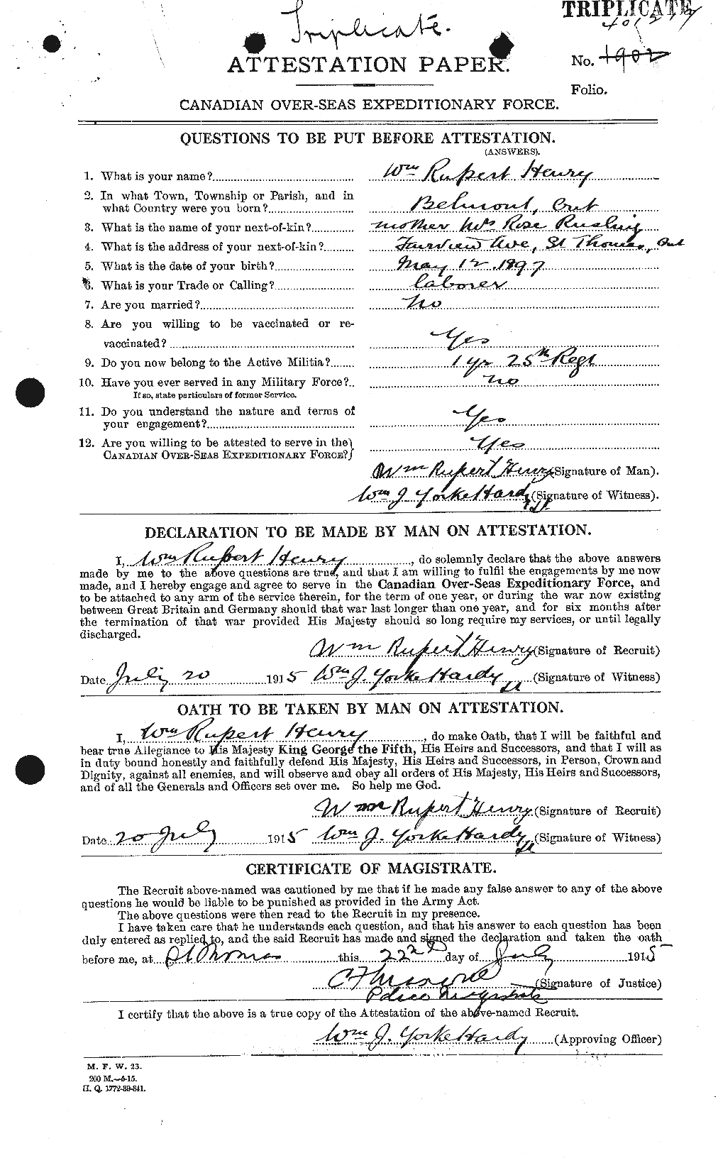 Personnel Records of the First World War - CEF 387798a