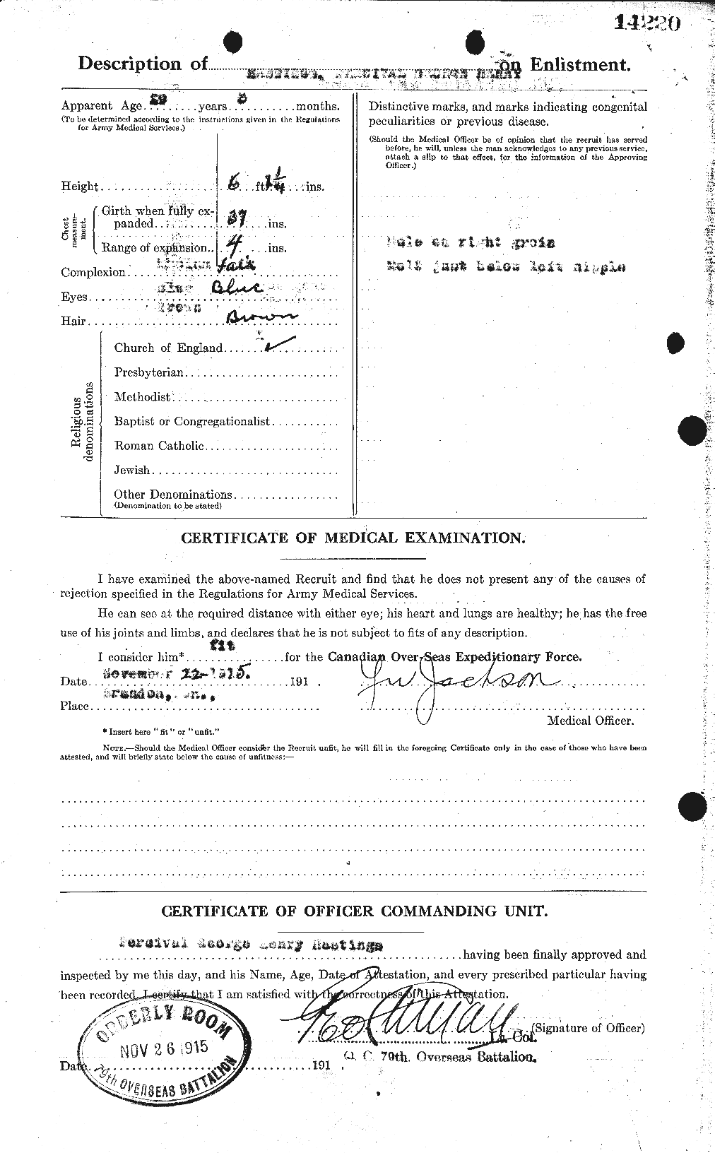 Dossiers du Personnel de la Première Guerre mondiale - CEC 388239b