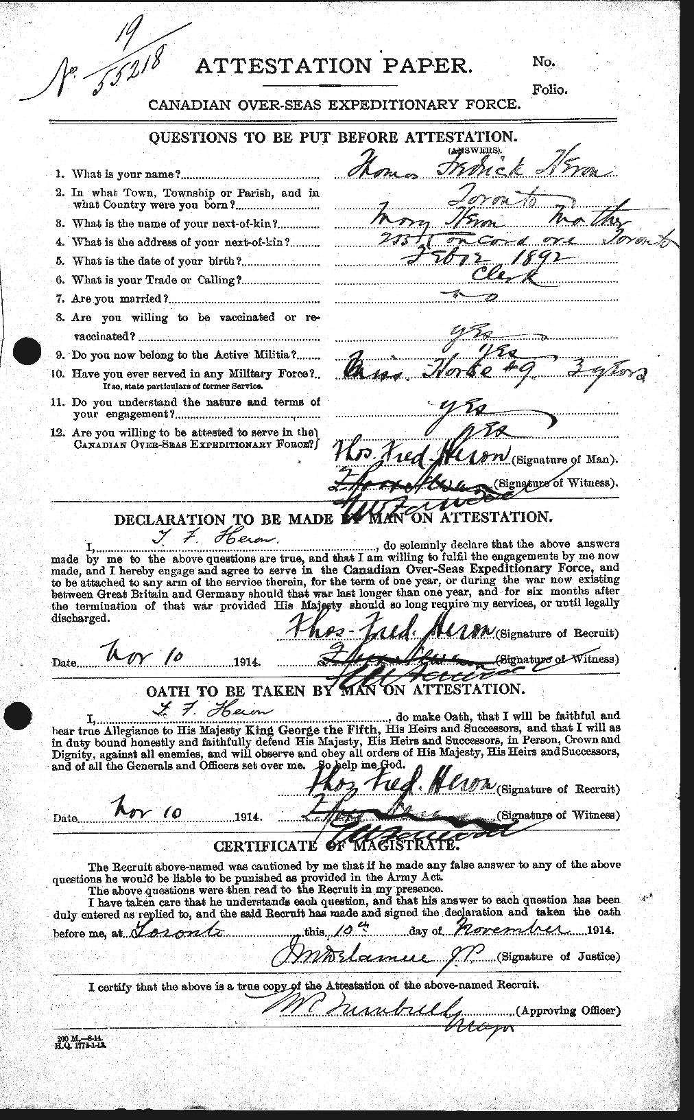 Personnel Records of the First World War - CEF 388496a