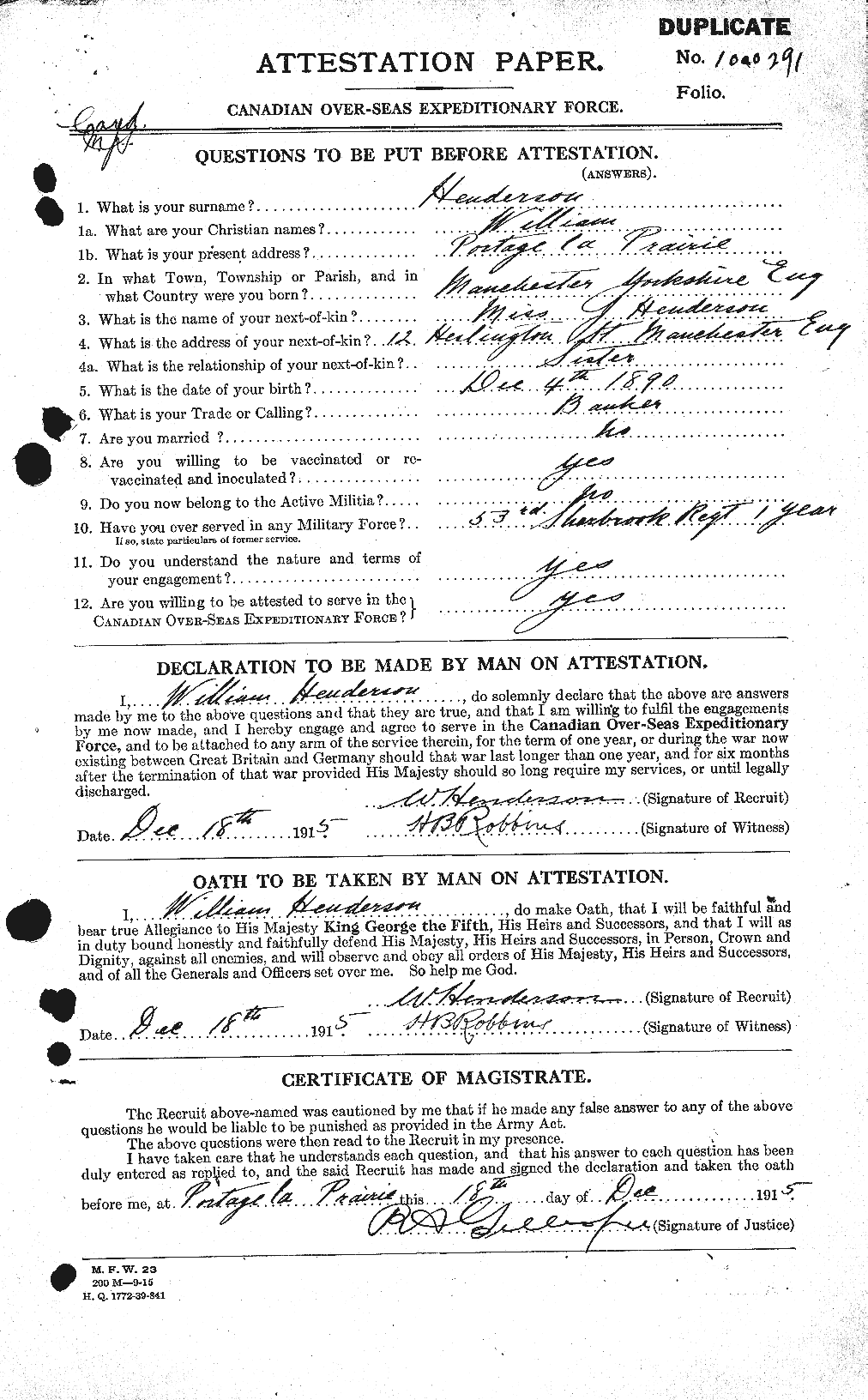 Personnel Records of the First World War - CEF 388991a