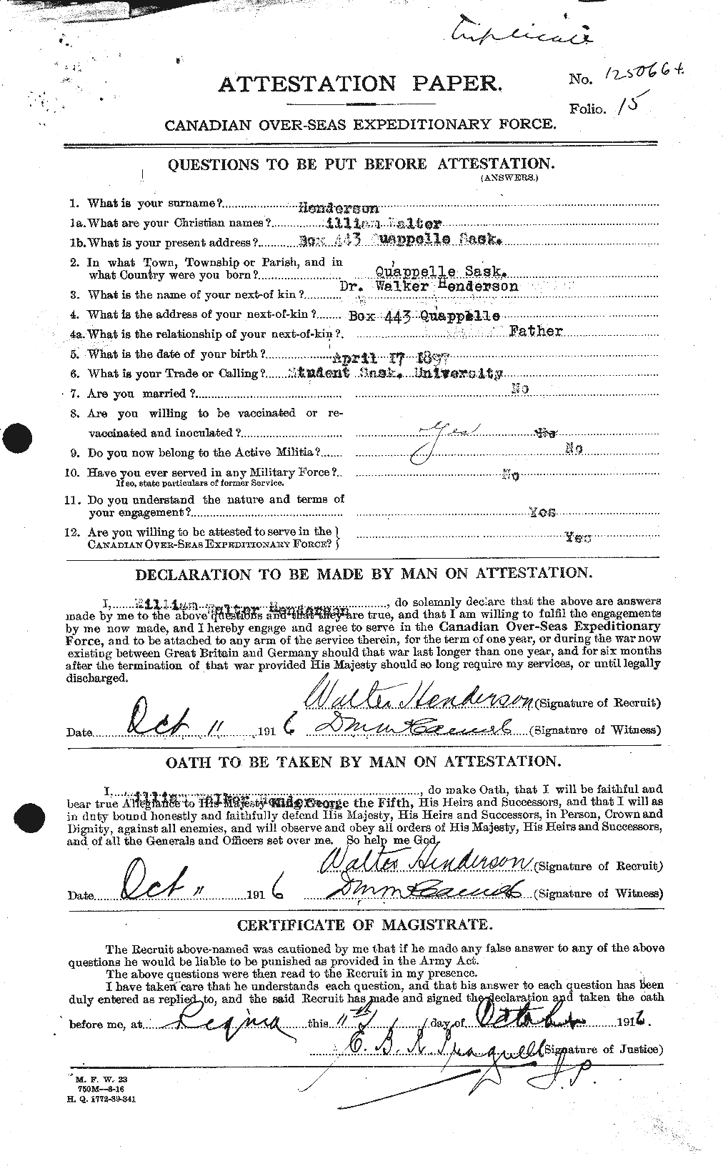 Personnel Records of the First World War - CEF 389080a