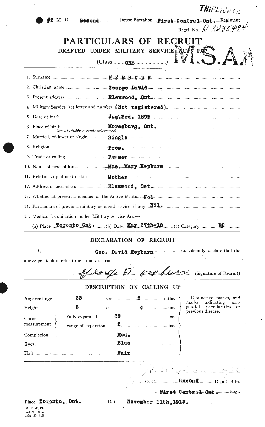 Personnel Records of the First World War - CEF 389784a