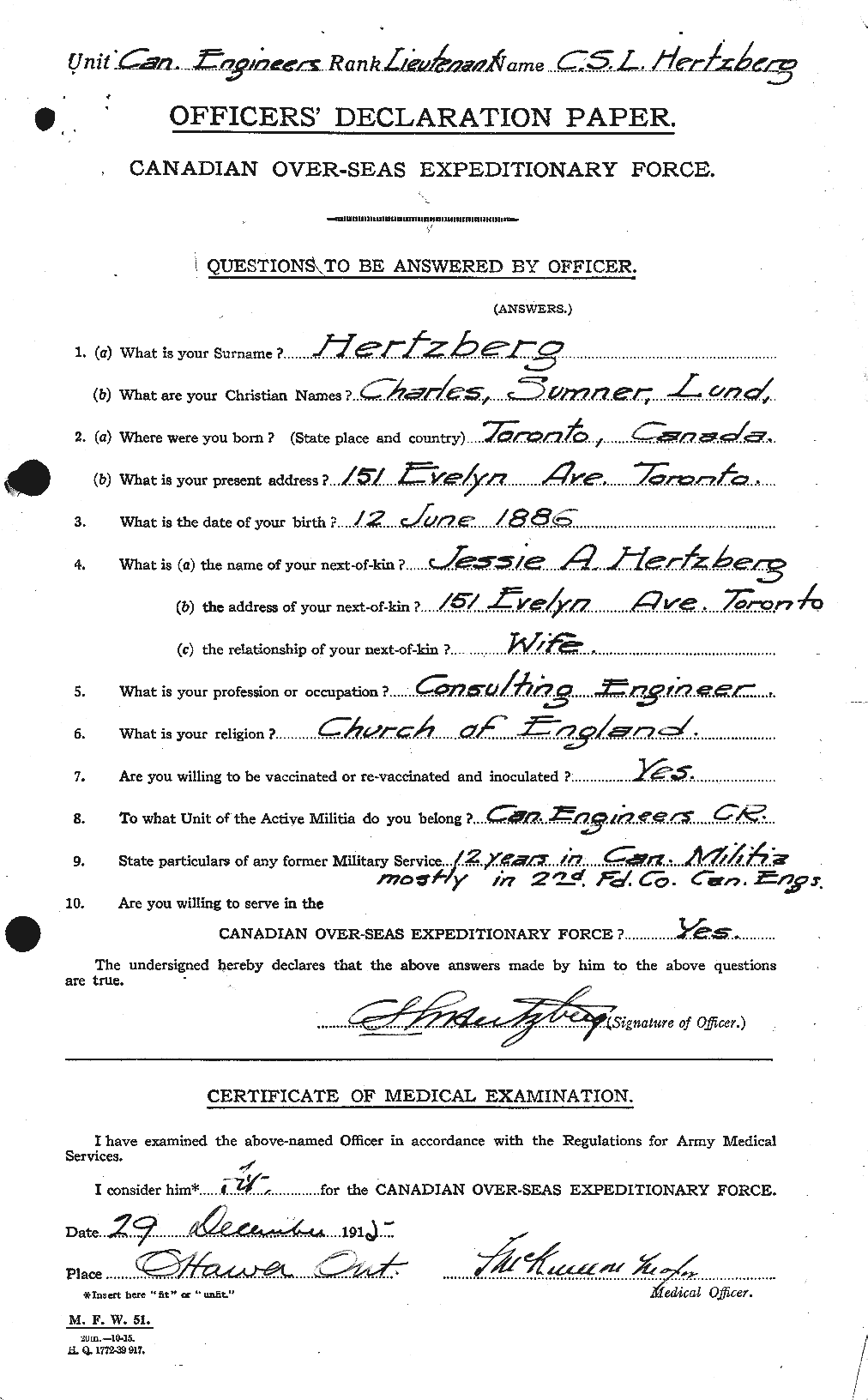 Personnel Records of the First World War - CEF 390453a