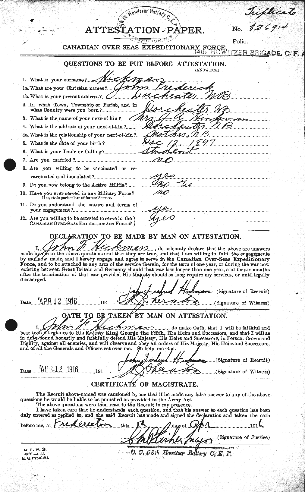 Personnel Records of the First World War - CEF 390989a