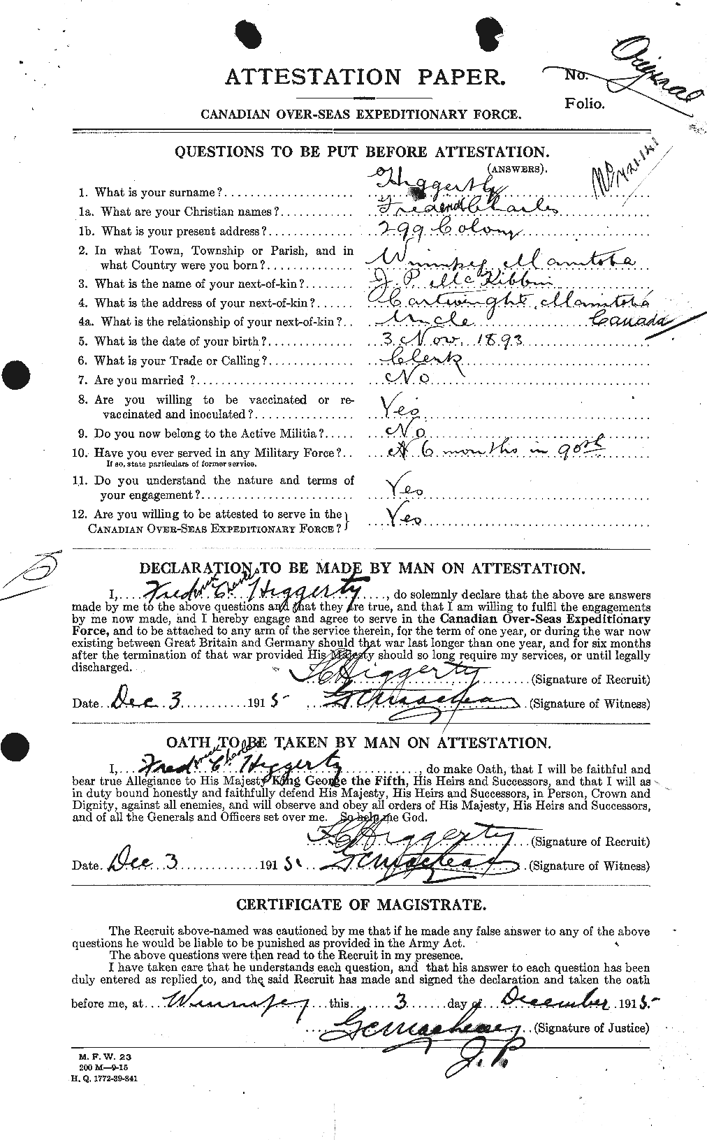 Personnel Records of the First World War - CEF 391780a
