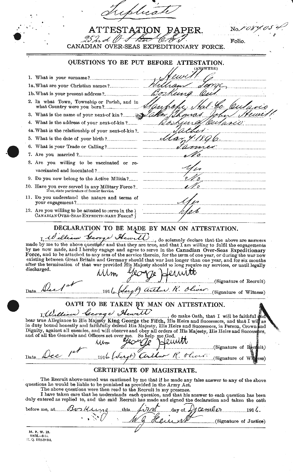 Personnel Records of the First World War - CEF 392267a