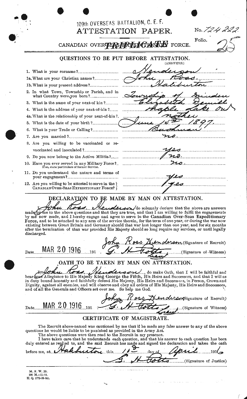 Personnel Records of the First World War - CEF 392554a