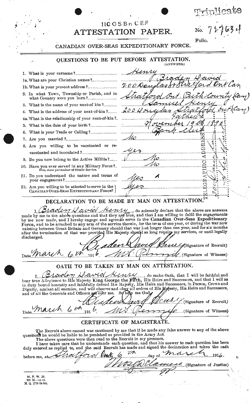 Personnel Records of the First World War - CEF 392793a