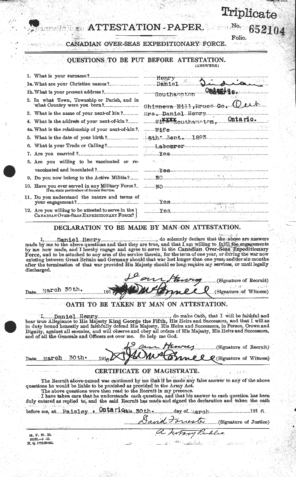 Personnel Records of the First World War - CEF 392819a