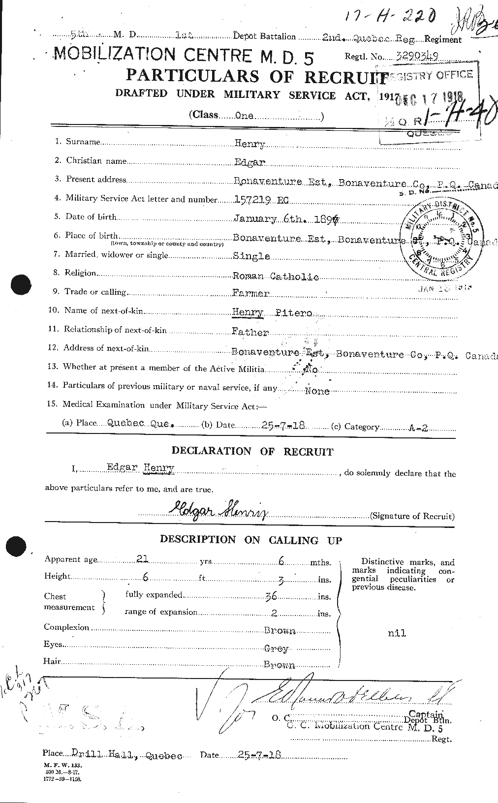 Personnel Records of the First World War - CEF 392829a