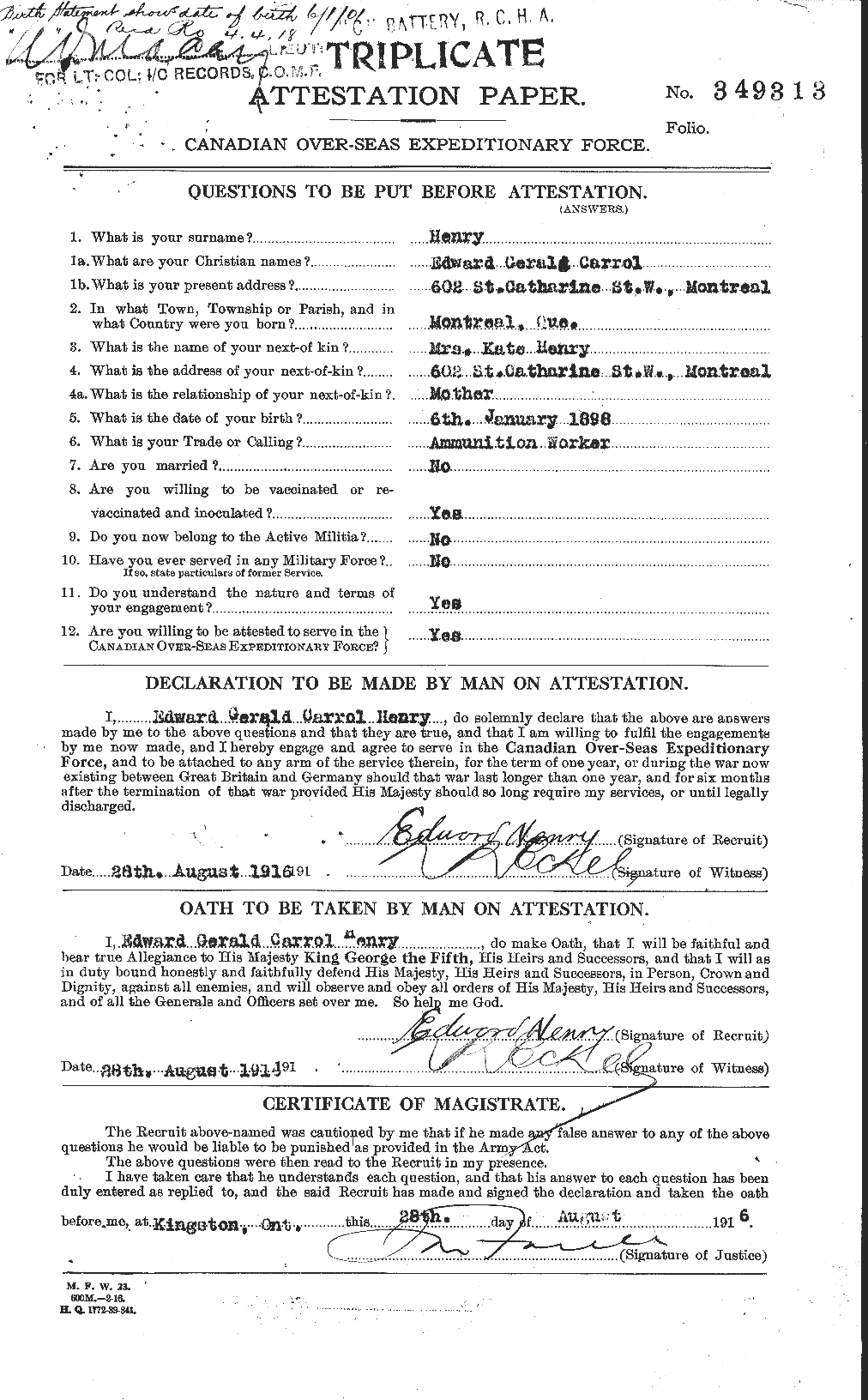 Personnel Records of the First World War - CEF 392836a