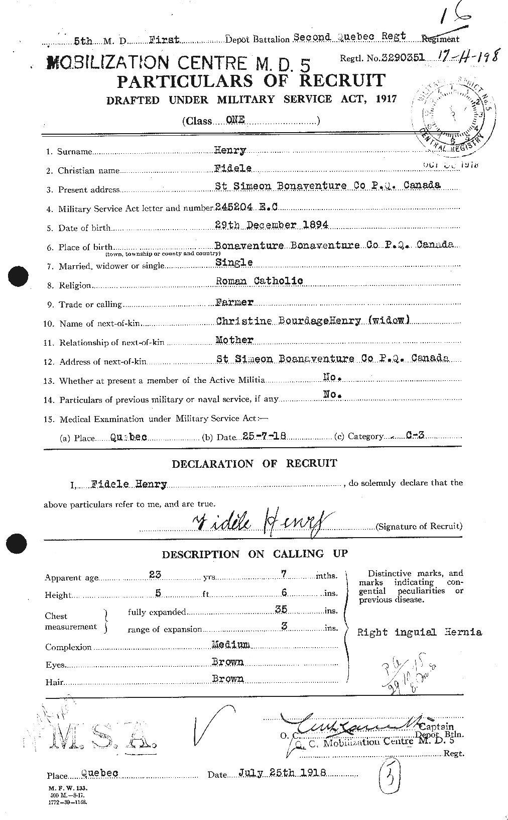 Personnel Records of the First World War - CEF 392851a
