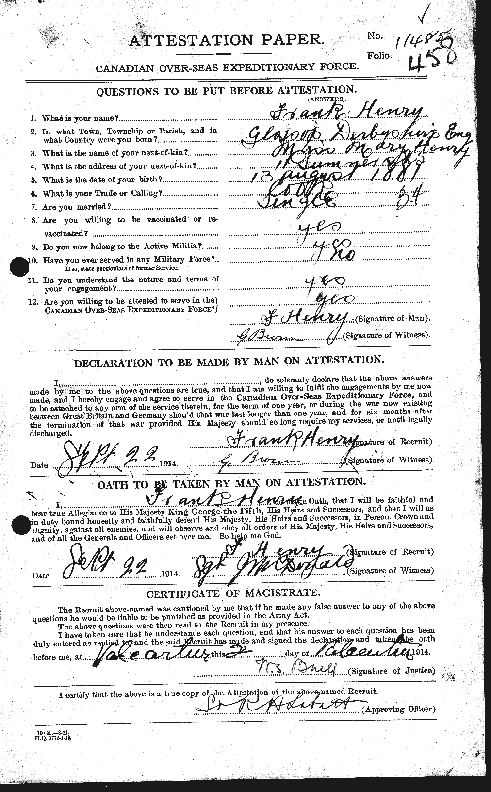 Personnel Records of the First World War - CEF 392853a