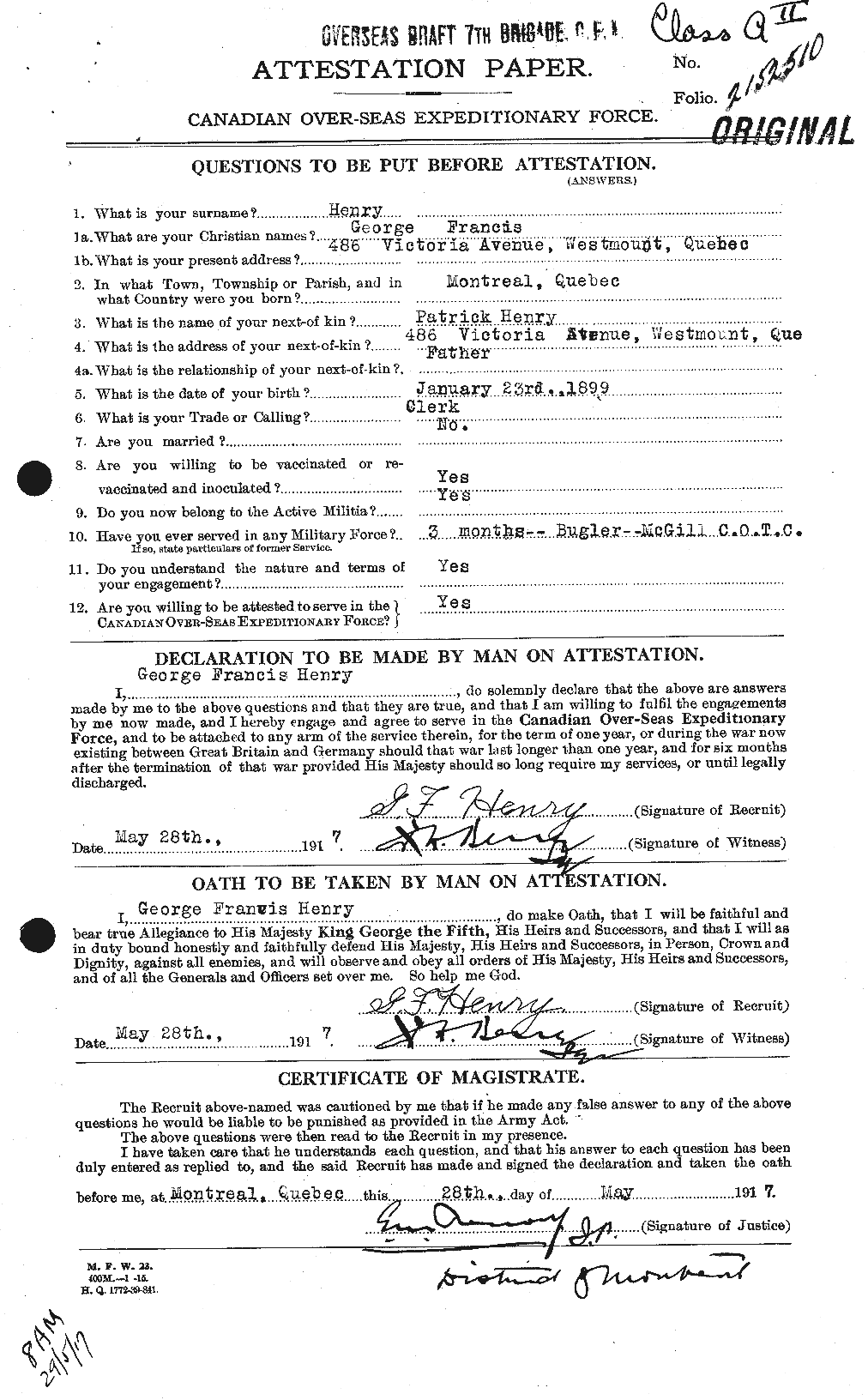 Personnel Records of the First World War - CEF 392874a