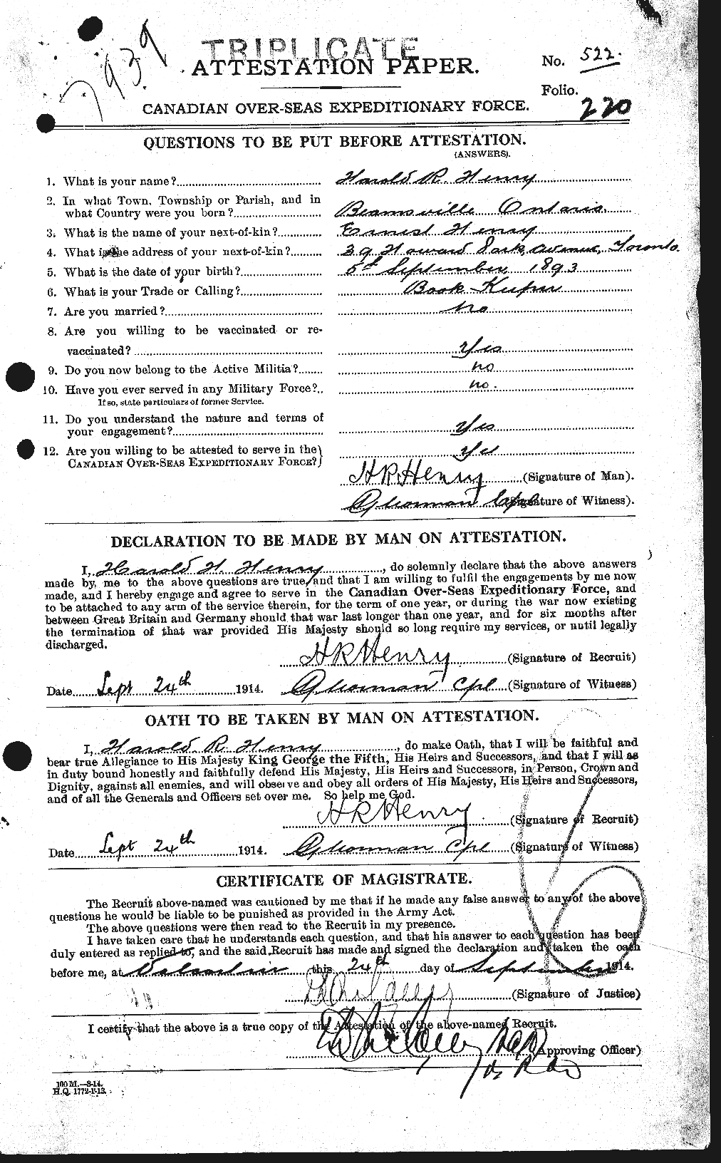 Personnel Records of the First World War - CEF 392886a
