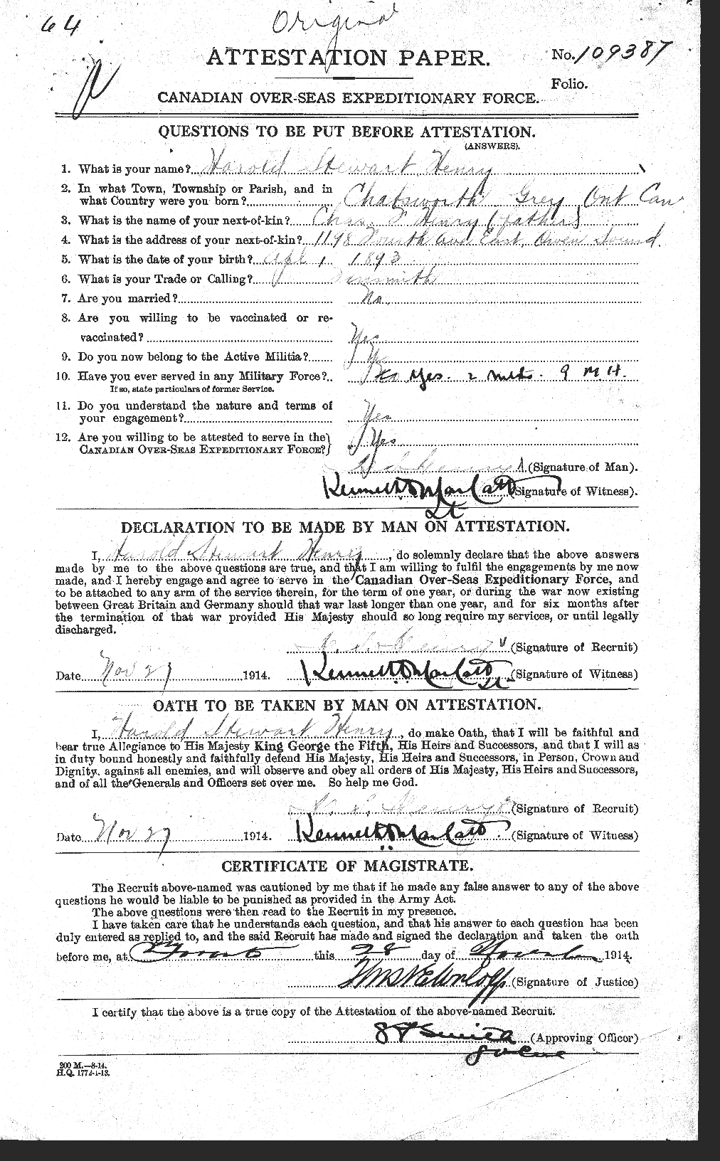 Personnel Records of the First World War - CEF 392887a