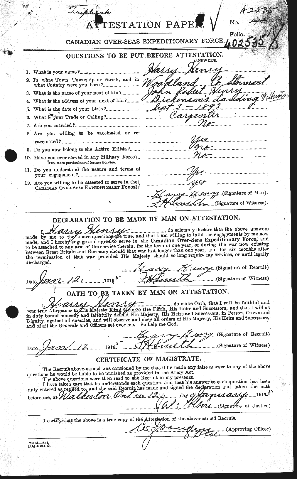 Personnel Records of the First World War - CEF 392891a